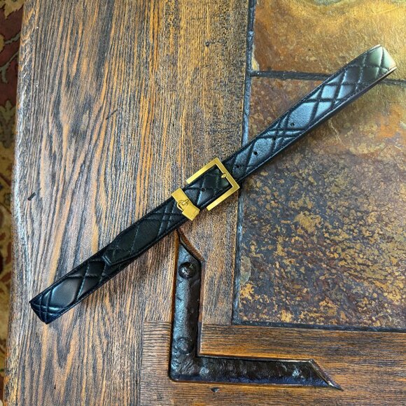 Kurt Geiger London, Black Leather Belt, Size Medium / Large - Picture 2 of 6